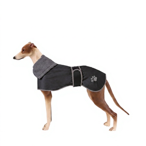Abrigo de Invierno para Perro Greyhound, Forrado de Felpa, Ajustable, Color Gris Sólido, para Uso en Exteriores - Product Image 2