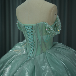 Robes de Quinceañera vertes à épaules dénudées, robes de bal à lacets, robes de bal de fin d'année pour les 15-16 ans, Dy6791 - Product Image 5