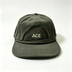 Casquette de baseball en velours côtelé personnalisée avec broderie, unisexe, souple, 6 panneaux, style vintage rétro, logo ACE Mountain, boucle réglable - Product Image 4