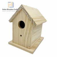 Usine directe naturelle couleur bois massif bois nichoir bouton nid d'oiseau toit suspendu oiseau élevage meubles pour bricolage peinture