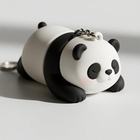 Großhandel Maßgefertigte 3D Weiche Panda Plastik-Schlüsselanhänger Silikon-Gummi-Anhänger Zubehör Puppe Werbegeschenk