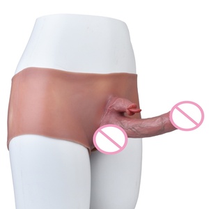 SXXY Penis Sleeve Silicone Pants With Hollow <b>Dildo</b> and Clit Stimulator Realistic Skin Pants Stretchable Penis Sleeve Sex Toys - Product Image 1