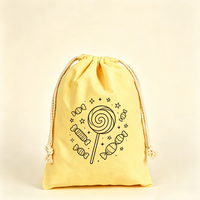 Pochette à cordon en toile écologique et recyclable avec motif de dessin animé imprimé, sac de rangement de voyage compact et réutilisable, anti-poussière