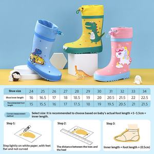 Botas de Lluvia para Niños, de Goma, con Dibujos Animados de Dinosaurios, Lindas, Impermeables, Antideslizantes, de Caña Alta y Media, para Todas las Temporadas - Product Image 5