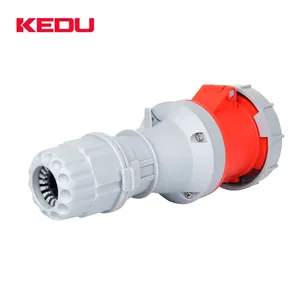 KEDU 63A 6 h 380-415 V 3 P + PE IP67 工业电源连接器，带 CE, SEMKO 认证