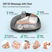 Appareil de massage des pieds et des jambes tendance, à compression d'air électrique, chauffant, avec vibration Shiatsu, pour pieds et mollets