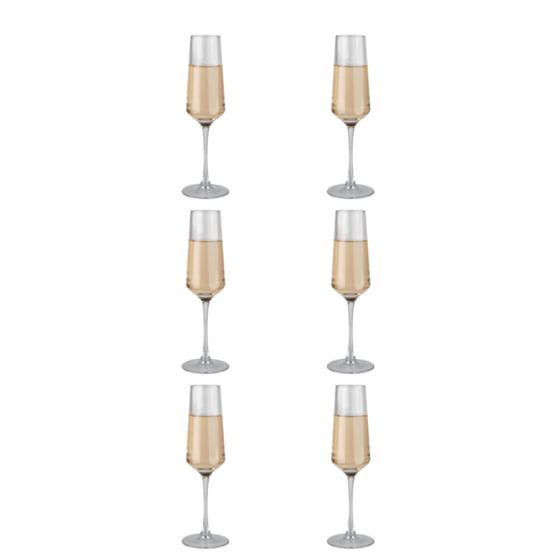 250ML bicchiere di CHAMPAGNE NORA SET di 6