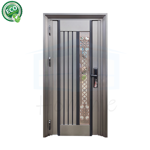 Porte d'entrée extérieure de style américain de haute qualité, porte d'entrée moderne en aluminium moulé, porte d'entrée principale résidentielle - Product Image 3