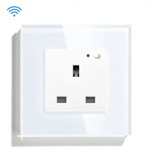 86*86Mm Smart Wifi Uk Socket Afstandsbediening Glass Panel Een Bende Stopcontact Met Concurrerende Prijs Smart wifi Socket