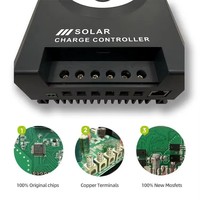 Contrôleur de charge solaire intelligent MPPT 12V 24V 10A 20A 30A 50A avec prise en charge de la communication Bluetooth