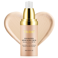 TIVLON Fond de teint liquide longue durée, écran solaire anti-âge, hydratant, correcteur de teint, maquillage, fond de teint liquide changeant de couleur