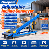 Convoyeur à rouleaux hydraulique moyen Nuojiesi, vitesse 30 m/min, bande durable en PVC/TPU/acier inoxydable pour entrepôt de fabrication