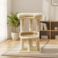 Arbre à chat Snowspaws avec structure d'escalade intégrée et poteau à gratter en sisal, design compact