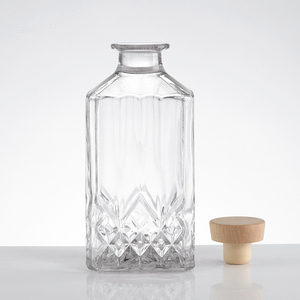 Tapas de Corcho Cuadradas de Alta Gama con Relieve, Botella de Vidrio Transparente para Vodka, Ginebra, Tequila y Licores, para Destilerías - Product Image 4