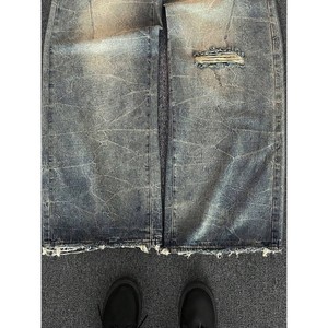 Pantalon de jogging ample et jean de travail vintage délavé pour homme avec broderie et motif peint, pantalon en denim <span class=keywords><strong>tendance</strong></span> - Product Image 5