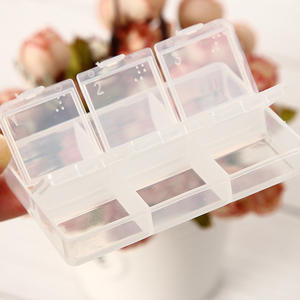 Caja de Plástico Transparente para Joyería y Arte de Uñas, con 6 Compartimentos, Tapa de Doble Fila con Apertura Independiente, Estuche para Pastillas - Product Image 4