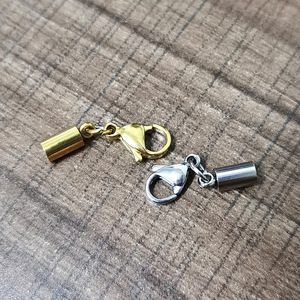 Juego de cierres de langosta de acero inoxidable de una sola cabeza para pulseras de cuerda, accesorios de joyería DIY, chapado en oro y plata - Product Image 4