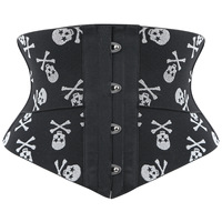 Ceinture de taille gothique à motif crâne fluorescent pour vêtements d'extérieur, gaine amincissante et ceinture abdominale de sport