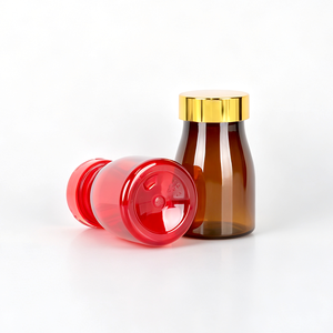 Flacon transparent en PET de qualité alimentaire 90 ml pour comprimés, bonbons gélifiés et produits au calcium, avec bouchon à clapet. - Product Image 2