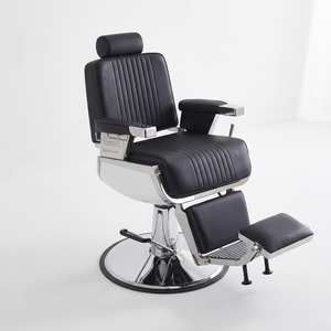 Chaise <span class=keywords><strong>de</strong></span> barbier italienne <span class=keywords><strong>de</strong></span> haute qualité, nouveau design, cuir noir luxueux, base chromée, inclinable et pliable pour salon <span class=keywords><strong>de</strong></span> coiffure - Product Image 1