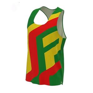 Débardeur de course unisexe sans manches pour marathon et entraînement longue distance, style color block multicolore personnalisable - Product Image 3