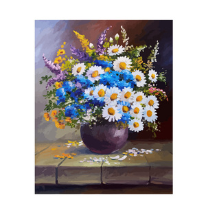 CHENISTORY DZ992432 un mazzo <span class=keywords><strong>di</strong></span> fiori acrilico decorazione della parete pittura per numero pittura fai da te per il commercio all'ingrosso - Product Image 1
