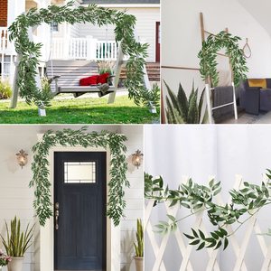 Guirnalda Artificial de Eucalipto de 100cm-200cm, Verde, Decoración para Bodas y Hogar, Accesorios para Fotografía en Exteriores - Product Image 5