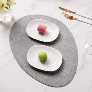 Hochwertige Maßgefertigte Bohemian Filz-Tischuntersetzer und -Tischsets, Waschbare Stoffunterlagen mit Personalisiertem Lederlogo - Product Image 2