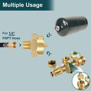 1lb פרופן בקבוק גז מתאם פליז מיכל פליז מיכל עם 1/4 "חוט נשיים - Product Image 6