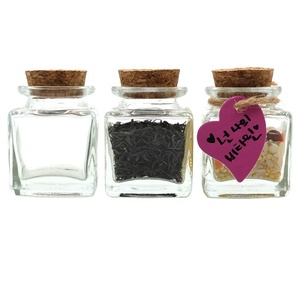 Flacon en verre Transparent de 40ml, petit bouteille à souhait, bocaux en verre, avec bouchon en liège, 10 pièces - Product Image 1