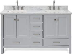 Итальянская мраморная мебель для ванной комнаты, прямоугольные раковины для отеля, 60 дюймов, синие Шкафы для ванной комнаты - Product Image 2