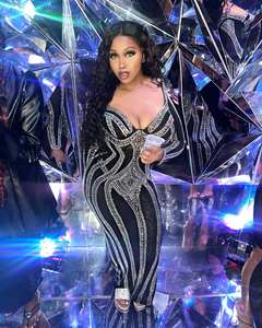 Вечернее платье с длинным рукавом и квадратным вырезом - Product Image 5