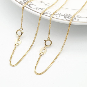 Catena in Oro Massiccio 14K AU585, Larghezza 1.1mm, Modello Wheat Quadrato, 45cm o in Rotolo, Alta Qualità - Product Image 2