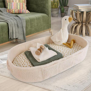 Juego de cesto <span class=keywords><strong>cambiador</strong></span> de bebé de diseño moderno portátil, colchón ovalado para guardería, viaje, impermeable, <span class=keywords><strong>cambiador</strong></span> de pañales para recién nacidos, esencial - Product Image 2