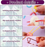 Kit de Crochet DIY & Ensemble d'Outils de Tricot pour Débutants - Sac de Voyage Portable avec Fonctionnalités Adhésives Invisibles pour Broderie et Couture
