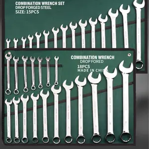 6/8/10/12/14/15/18/20/22 Stuks Universele Reparatie Handgereedschap Gepolijst Chroom Open Ring Combinatie Moersleutel Set