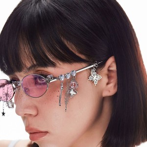 Moderne Tendance Étoile Papillon Fleurs De Cerisier Pierres De Cristal Gland Fringe <span class=keywords><strong>Lunettes</strong></span> Femmes Filles Belles <span class=keywords><strong>Lunettes</strong></span> De Soleil Douces - Product Image 2