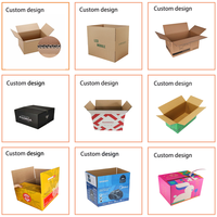 Emballage imprimé personnalisé vide boîte en carton d'expédition ondulé boîtes de papier en carton mobiles noires de luxe