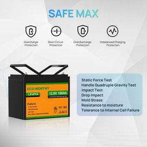Batería de Litio LiFePO4 de 12V 100AH con BMS Integrado y Certificación UL1973, Ecológica - Product Image 2