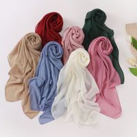 Hijab carré en mousseline de soie perlée 110*110cm - Foulard islamique pour femmes du Moyen-Orient, Malaisie, Arabie Saoudite, Dubaï