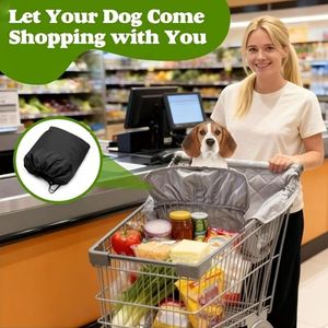 Transportín Plegable para Mascotas con Colchoneta Acolchada de Poliéster, Protector para Carrito de Compras, Ideal para Viajes al Aire Libre - Product Image 2