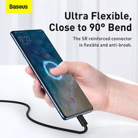 Baseus Câble USB de chargement micro rapide pour Xiaomi Redmi Reversible 2M Câble de données de chargeur micro USB pour téléphones Samsung