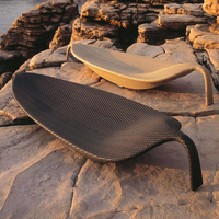 Luxe feuille Style rotin salon lit de jour en plein air soleil plage lit décontracté piscine étanche chaise allongée