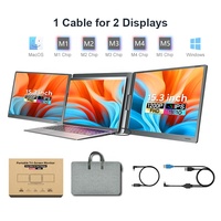 Monitor LCD IPS Portátil de Pantalla Dual de 15.3 Pulgadas, 1200P HDR 60Hz, Compatible con Mac y Windows, B2B/OEM/Venta al por Mayor/Buik 1 Cable