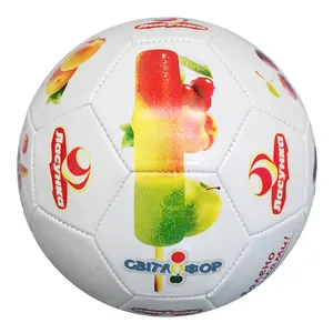 Vendere il prezzo a buon mercato 1.6mm lucido PVC Design personalizzato bel gelato stampa promozionale pallone da calcio