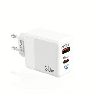 Cargador Rápido USB de 30W A+C, Cargador de Pared con QC3.0 Tipo C para Teléfonos Inteligentes - Product Image 2