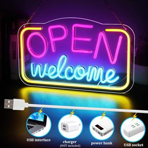 Enseigne néon LED de bienvenue pour magasin, lettres lumineuses suspendues pour intérieur, éclairage d'ambiance, décoration d'entrée, indicateur lumineux 5V 12V - Product Image 3