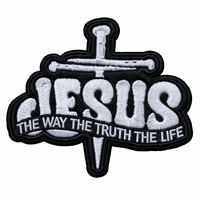 Parche Bordado 'Fe Sobre Miedo' para Chaquetas/Gorras/Mochilas, Colorido, Cristiano, Jesús, Dios, Ron, para Ropa, Manualidades, DIY