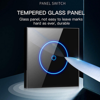 Tuya Eu Standard Smart Home 1/2/3 gangs panneau de verre en cristal blanc Wifi écran tactile interrupteur applique murale interrupteur intelligent 86mm