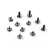 Interrupteur Tactile QQX 6x6mm DIP SMD, Micro-interrupteurs à Bouton-Poussoir Momentané Vertical 4 Broches, Hauteurs Multiples pour PCB